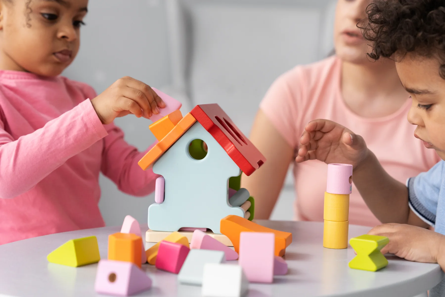 Children enjoying a didactic game together